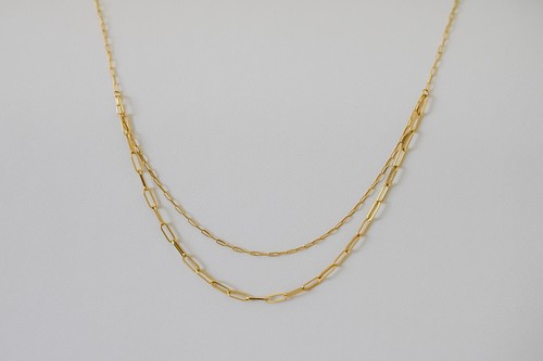 Collana maglia fermacarte oro
