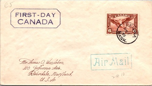 Canada fdc 1935 servizio - canada,